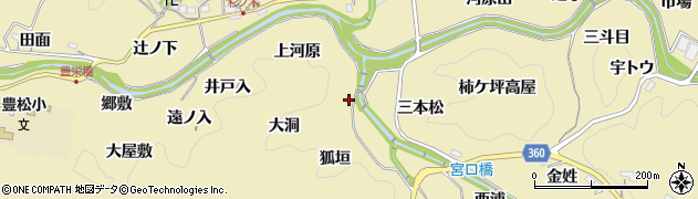 愛知県豊田市坂上町大洞周辺の地図
