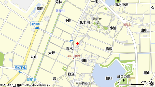 〒470-0214 愛知県みよし市明知町の地図