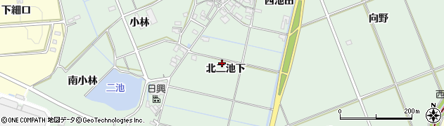 愛知県みよし市打越町（北二池下）周辺の地図