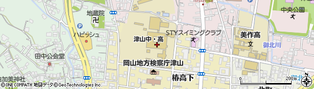 岡山県立津山高等学校周辺の地図