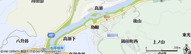 愛知県豊田市鍋田町島畑周辺の地図