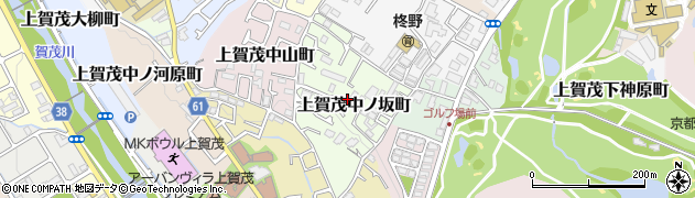 京都府京都市北区上賀茂中ノ坂町周辺の地図