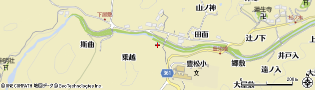 愛知県豊田市坂上町乗越2周辺の地図