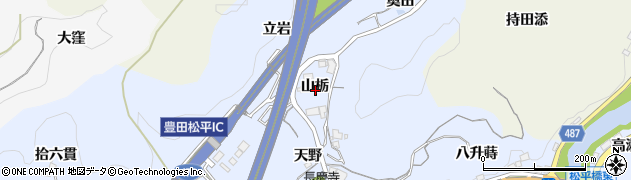 愛知県豊田市松平志賀町山栃周辺の地図