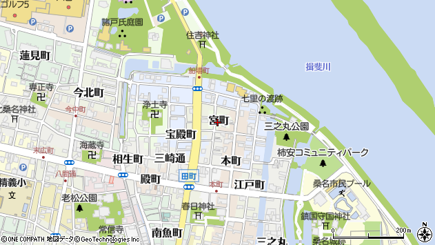 〒511-0026 三重県桑名市宮町の地図