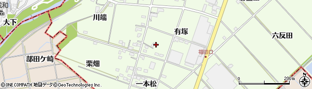 愛知県みよし市福田町（有塚）周辺の地図