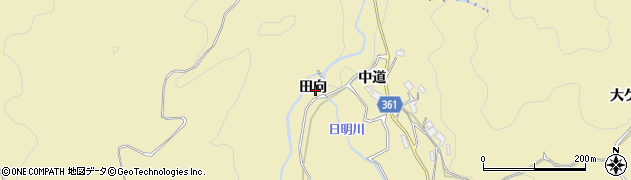 愛知県豊田市坂上町（田向）周辺の地図