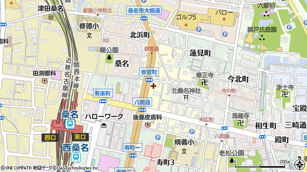 〒511-0007 三重県桑名市参宮通の地図