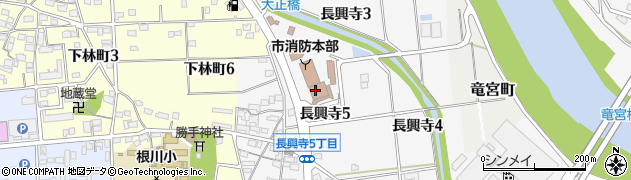 豊田市消防本部　市民案内周辺の地図