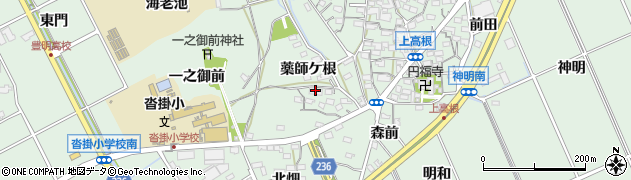 愛知県豊明市沓掛町（薬師ケ根）周辺の地図