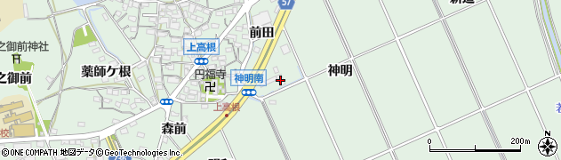 愛知県豊明市沓掛町神明周辺の地図