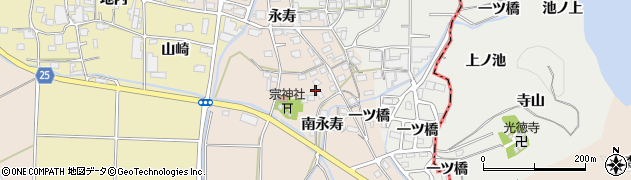 京都府南丹市八木町屋賀（南永寿）周辺の地図
