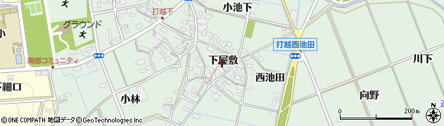 愛知県みよし市打越町（下屋敷）周辺の地図