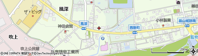 兵庫県丹波篠山市風深215周辺の地図
