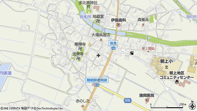 〒510-1324 三重県三重郡菰野町田光の地図
