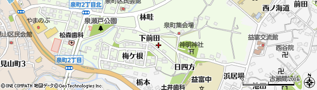 愛知県豊田市泉町下前田17周辺の地図