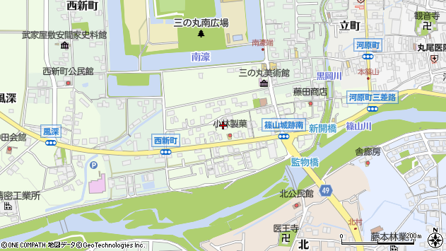 〒669-2333 兵庫県丹波篠山市南新町の地図