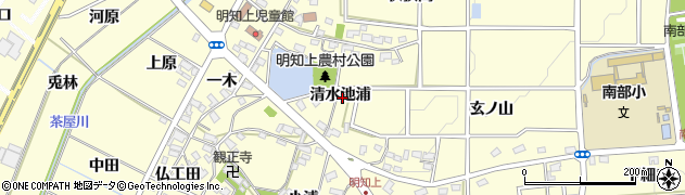 愛知県みよし市明知町（清水池浦）周辺の地図
