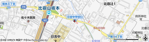 日吉中口周辺の地図