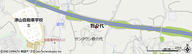 岡山県津山市野介代周辺の地図
