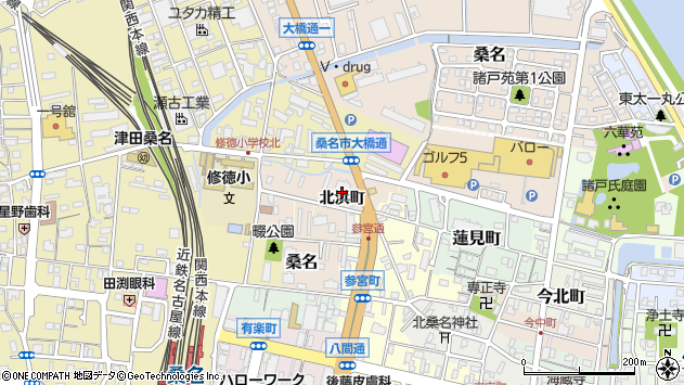 〒511-0009 三重県桑名市桑名の地図