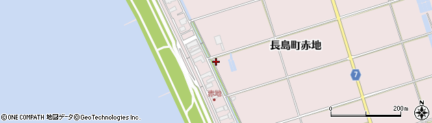 三重県桑名市長島町赤地197周辺の地図