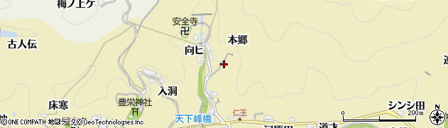 愛知県豊田市坂上町（本郷）周辺の地図