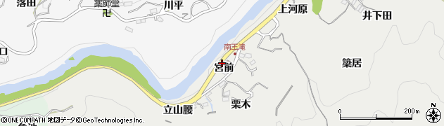 愛知県豊田市王滝町（宮前）周辺の地図