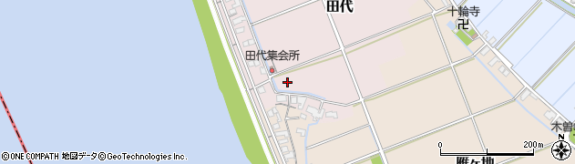 三重県木曽岬町（桑名郡）田代周辺の地図