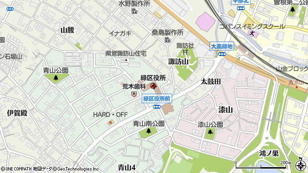 〒458-0000 愛知県名古屋市緑区（以下に掲載がない場合）の地図