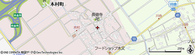滋賀県東近江市木村町周辺の地図