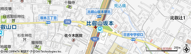 比叡山坂本駅前周辺の地図