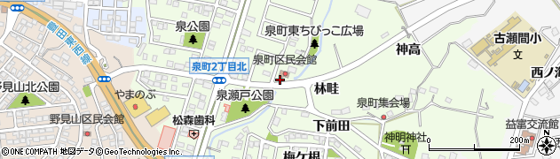 愛知県豊田市泉町瀬戸周辺の地図