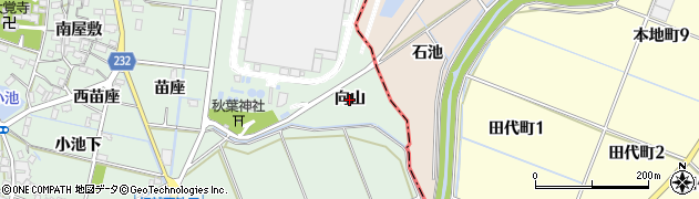 愛知県みよし市打越町（向山）周辺の地図