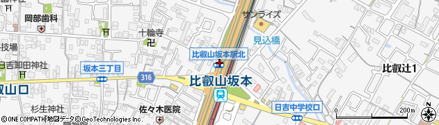 比叡山坂本駅北周辺の地図