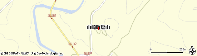 兵庫県宍粟市山崎町塩山周辺の地図