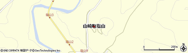 兵庫県宍粟市山崎町塩山周辺の地図