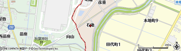 愛知県豊田市千足町石池周辺の地図