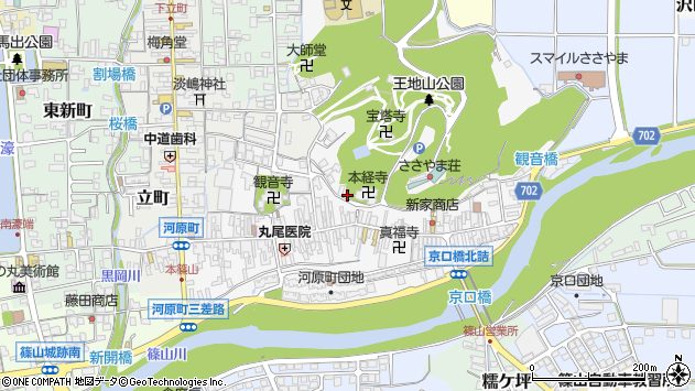 〒669-2325 兵庫県丹波篠山市河原町の地図