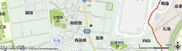 愛知県みよし市打越町（苗座）周辺の地図