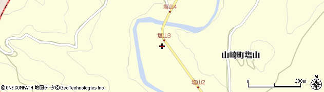 兵庫県宍粟市山崎町塩山432周辺の地図