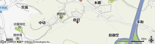愛知県豊田市古瀬間町（唐沢）周辺の地図