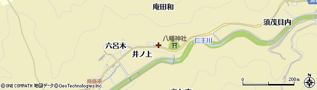愛知県豊田市坂上町庵田和周辺の地図