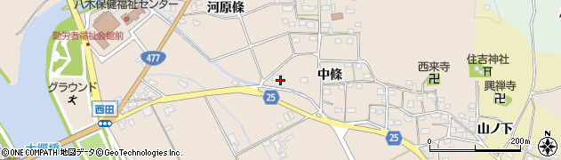 京都府南丹市八木町西田（風呂ノ下）周辺の地図
