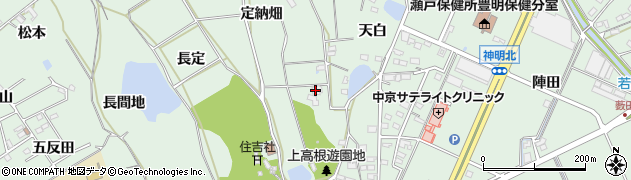 愛知県豊明市沓掛町（定納畑）周辺の地図