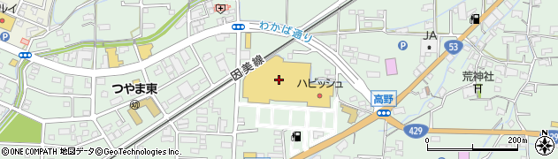 カインズＦＣ津山店周辺の地図