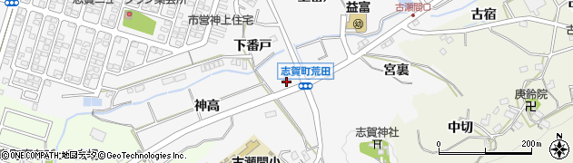 愛知県豊田市志賀町荒田2周辺の地図