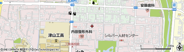 岡山県津山市山北557周辺の地図