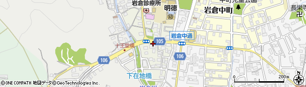 京都府京都市左京区岩倉下在地町周辺の地図