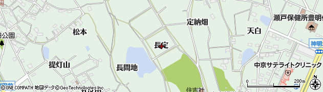 愛知県豊明市沓掛町長定周辺の地図
